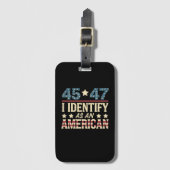 45 47私はアメリカ国旗のトランプヴィンテージとして識別 ラゲッジタグ (正面縦)