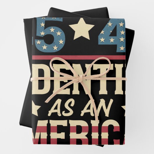 45 47私はアメリカ国旗のトランプヴィンテージとして識別 ラッピングペーパーシート (インサイチュ)