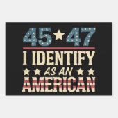 45 47私はアメリカ国旗のトランプヴィンテージとして識別 ラッピングペーパーシート (正面)