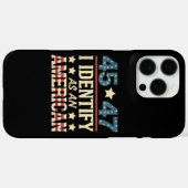 45 47私はアメリカ国旗のトランプヴィンテージとして識別 Case-Mate iPhoneケース (裏面 (横))