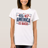 45-47 アメリカは戻ってきた 女性愛国 Tシャツ (正面)