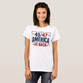 45-47 アメリカは戻ってきた 女性愛国 Tシャツ (正面フル)