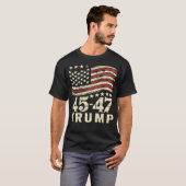 45 47 アメリカ国旗 トランプ 就任式 2025 Tシャツ (正面フル)