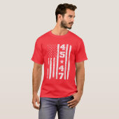 45 47 トランプ ビンテージ アメリカ国旗 2024 大統領 47代目 Tシャツ (正面フル)
