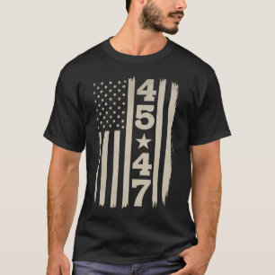 45 47 トランプ ビンテージ USA フラッグ 47th 大統領 Tシャツ