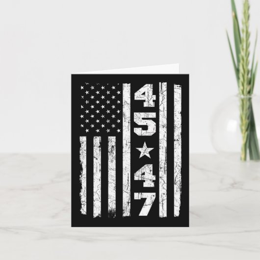 45 47 トランプ ヴィンテージ アメリカ国旗 2024 大統領選挙 カード (正面)