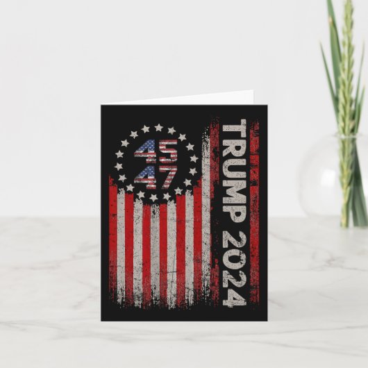 45 47 トランプ 2024 アメリカ国旗 カード (正面)