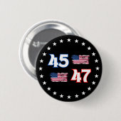 45 47 トランプ 2024, トランプ大統領 45 47, 45 47 缶バッジ (正面&裏面)