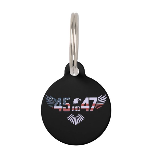 45-47 2024年の大統領トランプスホワイトハウスに復帰 ペット　ネームタグ (正面)