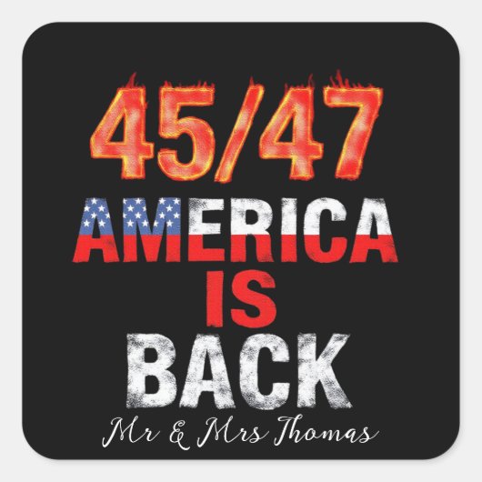 45/47 America is Back Show Your Americanプライド スクエアシール (正面)