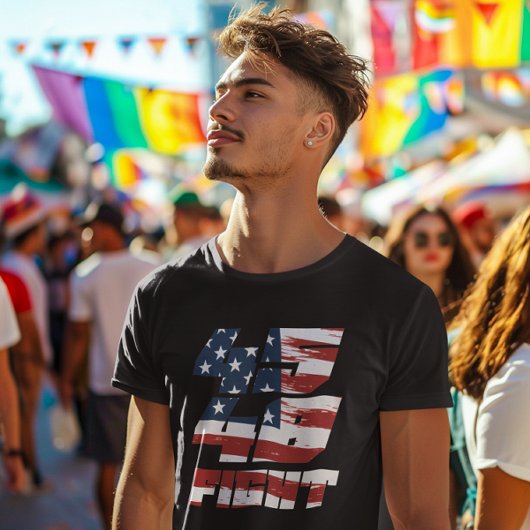 45 48ファイトメンズバリューTシャツフラグの背景 Tシャツ