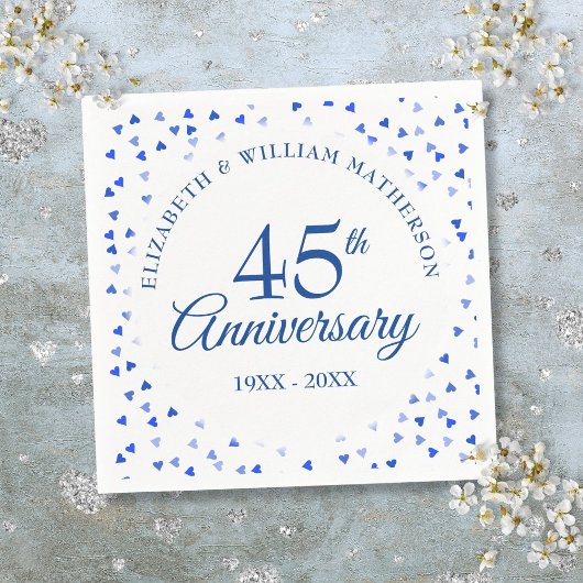 45+65周年記念ラブハートの紙吹雪 スタンダードカクテルナプキン