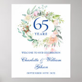 45〜65回目結婚記念日フラワーウェルカムボード ポスター (正面)