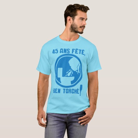 45 ans fete torche obligatoire panneau vomir anniv tシャツ (正面フル)