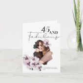 45 & Fabulous Orchid Photo Birthday Greeting Card カード (正面)