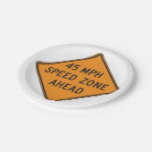 45 MPHスピードゾーン前方のカスタム交通標識 ペーパープレート (アングル)