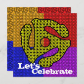 45 rpmのレコー祝ドを招待状します。挿入 招待状 (正面/裏面)