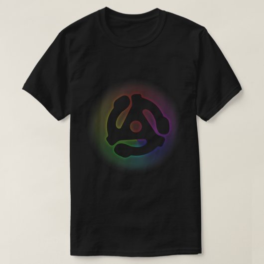 45 RPMアダプタRainbow Electronic Dance Music DJ Tシャツ (デザイン正面)