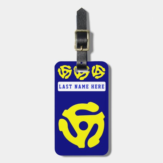 45 RPMラゲージタグ2 （背面に住所を追加） ラゲッジタグ (正面縦)