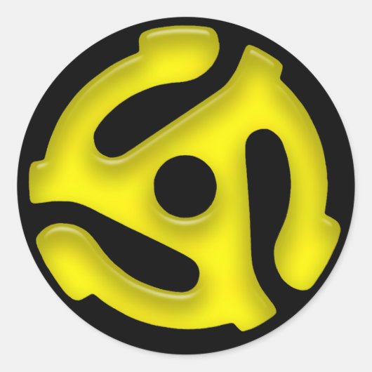 45 RPMレコードアダプタステッカー ラウンドシール (正面)