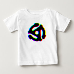 45 RPMレコードアダプタベビーTシャツ ベビーTシャツ