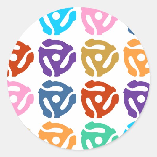 45 RPMレコードアダプターアーポップ・アートのト ラウンドシール (正面)