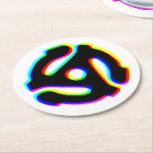 45 RPMレコードアダプタ紙コースター ラウンドペーパーコースター (アングル)