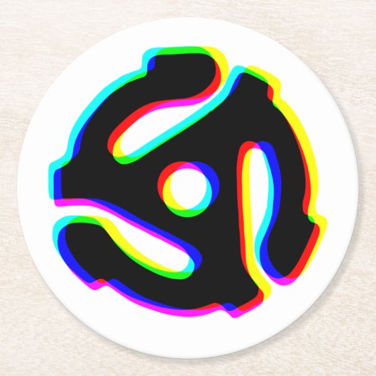 45 RPMレコードアダプタ紙コースター ラウンドペーパーコースター (正面)