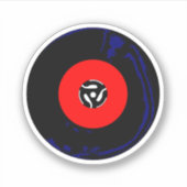 45 RPMレコ独身のード シール (正面)