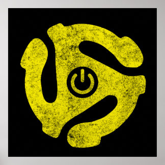 45 RPM Adapter Power Symbol Sticker Retro Vinyl  ポスター