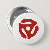 45 RPM Record Adapter Audiophile Round Button 缶バッジ (正面&裏面)