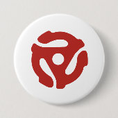 45 RPM Record Adapter Audiophile Round Button 缶バッジ (正面)
