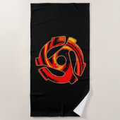 45 RPM Spider ビーチタオル (正面)