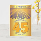 45 Year Sober Anniversary | Golden Ray 12 Step カード (黄色い花)