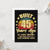 45 Years Ago All Parts Original 45th Birthday カード (正面/裏面インサイチュ)