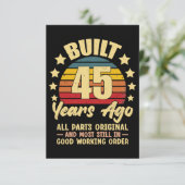 45 Years Ago All Parts Original 45th Birthday サンキューカード (スタンド正面)