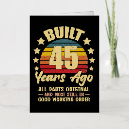 45 Years Ago All Parts Original 45th Birthday 箔グリーティングカード