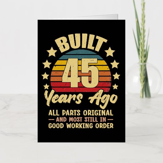 45 Years Ago All Parts Original 45th Birthday 箔グリーティングカード (正面)