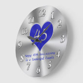 45thアニバーサリークロックあなたのテキストま保たは当社 ラージ壁時計 (傾斜)