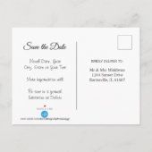 45thグリッターとバラ記念日 – 日付を保存 案内ポストカード (裏面)