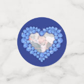 45thサファイヤ結婚の記念日ハート写真ブルー コンフェッティ (スモール正面)