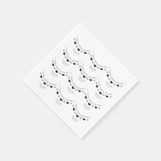 45thサファイヤ結婚ーの記念日のデザイン スタンダードカクテルナプキン (角)