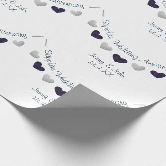 45thサファイヤ結婚ーの記念日のデザイン ラッピングペーパー (角)