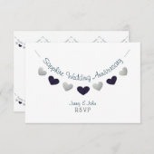 45thサファイヤ結婚ーの記念日のデザイン 出欠カード (正面/裏面)