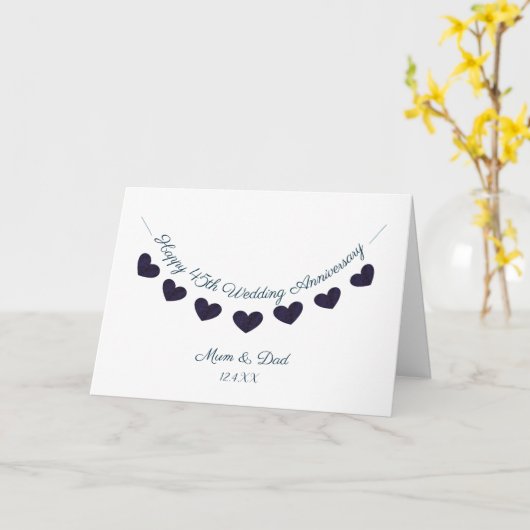 45thサファイヤ結婚ーの記念日ムーム&パパ カード (黄色い花)