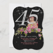 45thバースデーパーティーアールデコデザイン誕生日招待 招待状 (裏面)