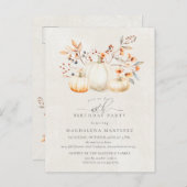 45thバースデーパーティーホワイトパンプキン紅葉 インビテーションポストカード (正面/裏面)