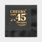 45thバースデーパーティー応援シャンパングラス 箔ナプキン (正面)