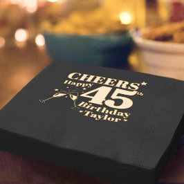 45thバースデーパーティー応援シャンパングラス 箔ナプキン