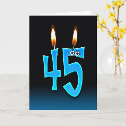 45th誕生日キャンドル カード (黄色い花)